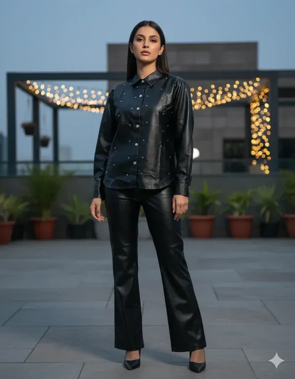 Synthetic Leather co-ord set 045