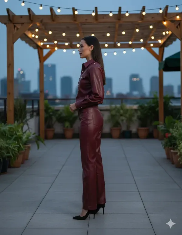 Synthetic Leather co-ord set 047