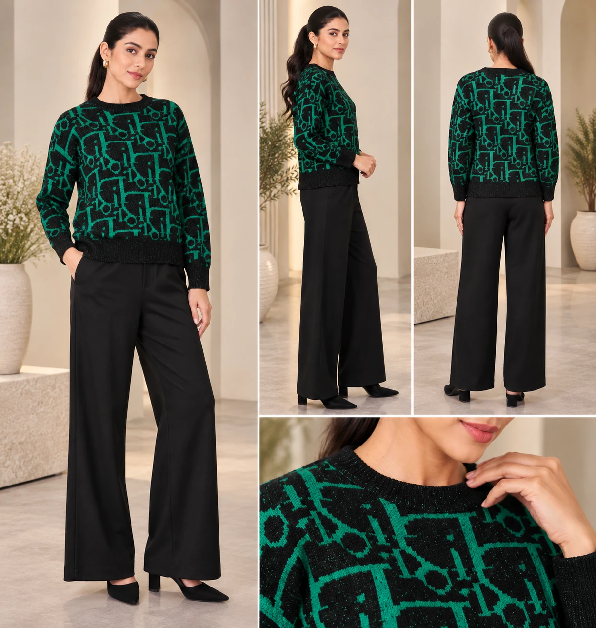 Knitting Stretchable Imported Fabric winter set 210, view 6