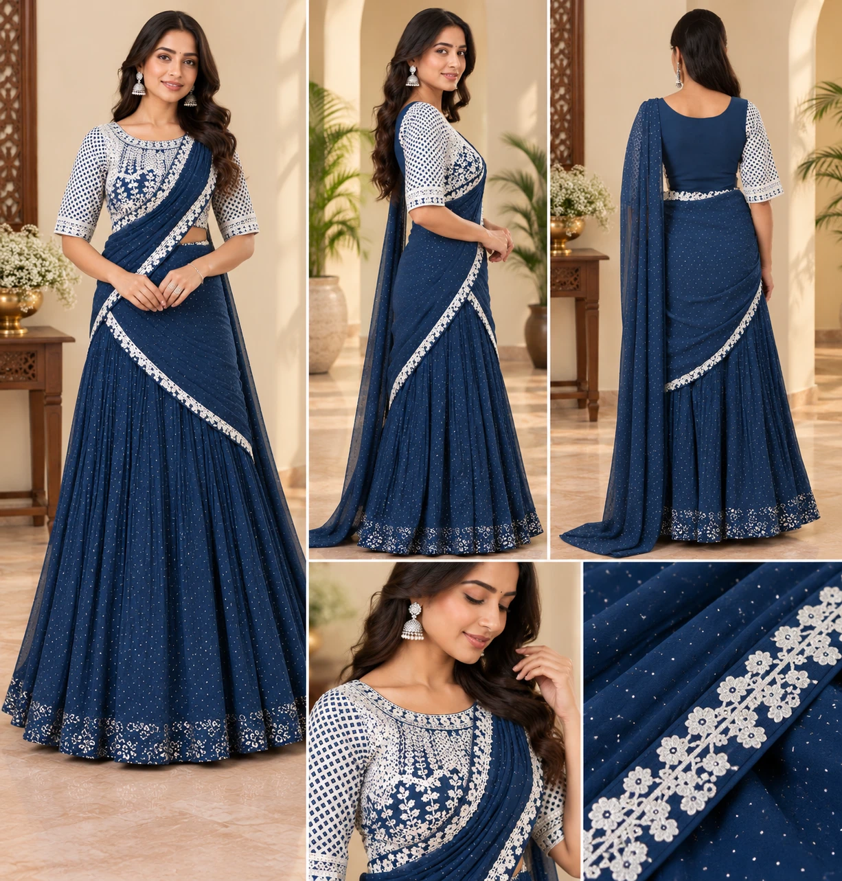 Georgette with CANCAN ready-to-wear set 214, view 5
