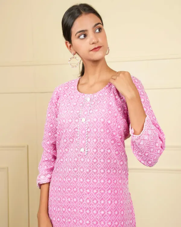 Chikan Cotton co-ord set 421