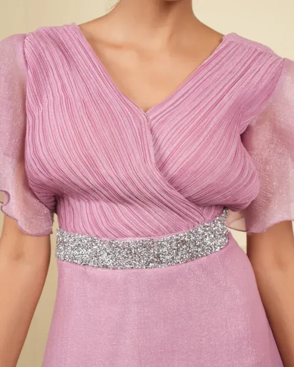 Imported Shiny Semi Shimmer maxi gown 508